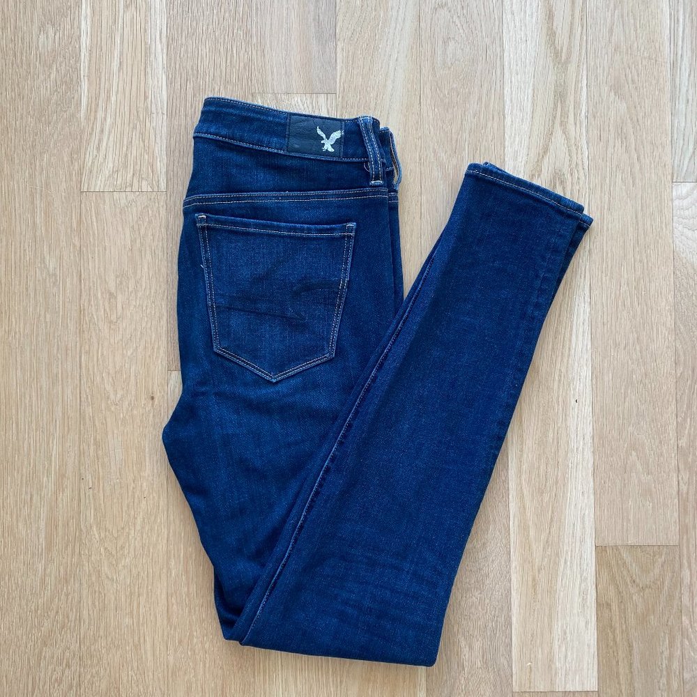 American Eagle Hi Rise Jeggings Dark Wash